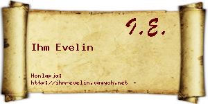 Ihm Evelin névjegykártya